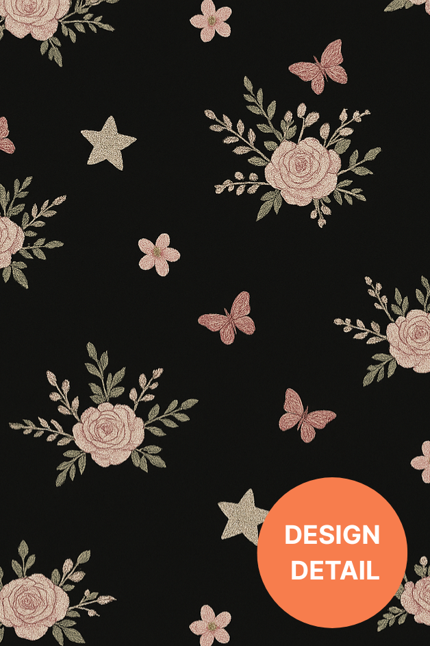 Flowers Black Compression Socks