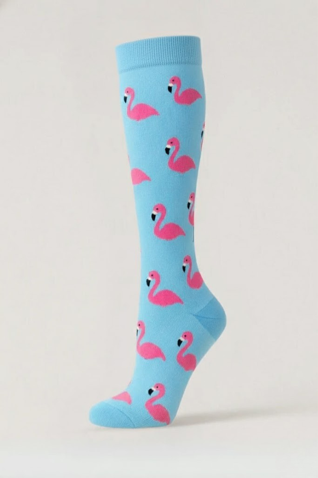 Flamingo Blue Compression Socks