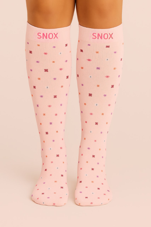 Flowers Pink Compression Socks