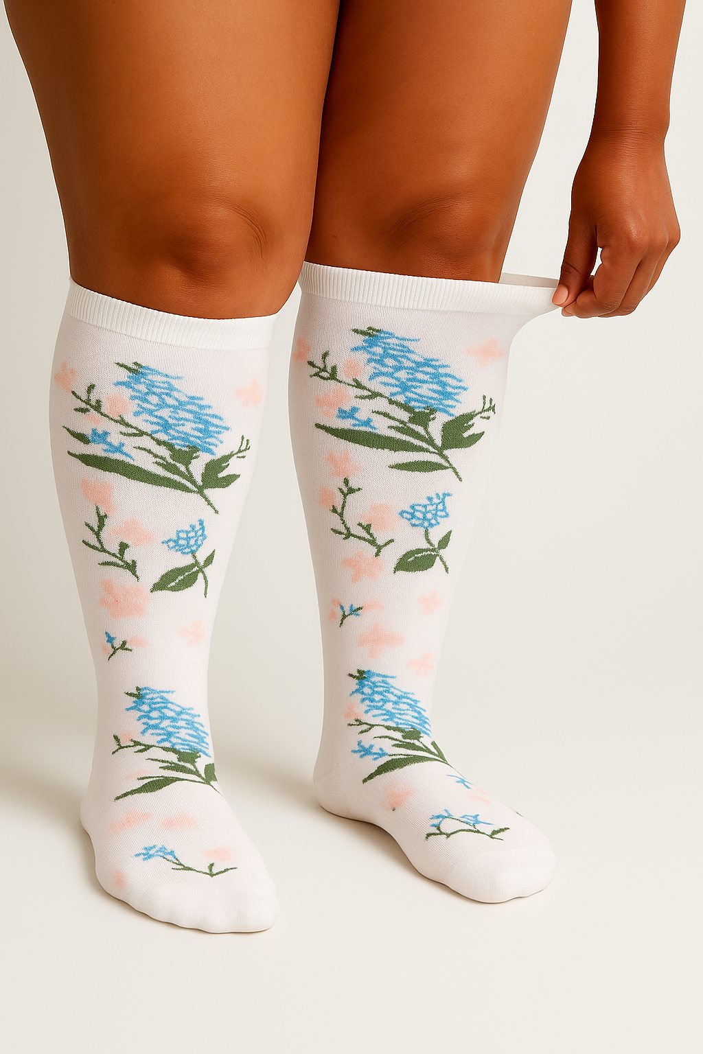 Flowers White PlusFit™ Socks