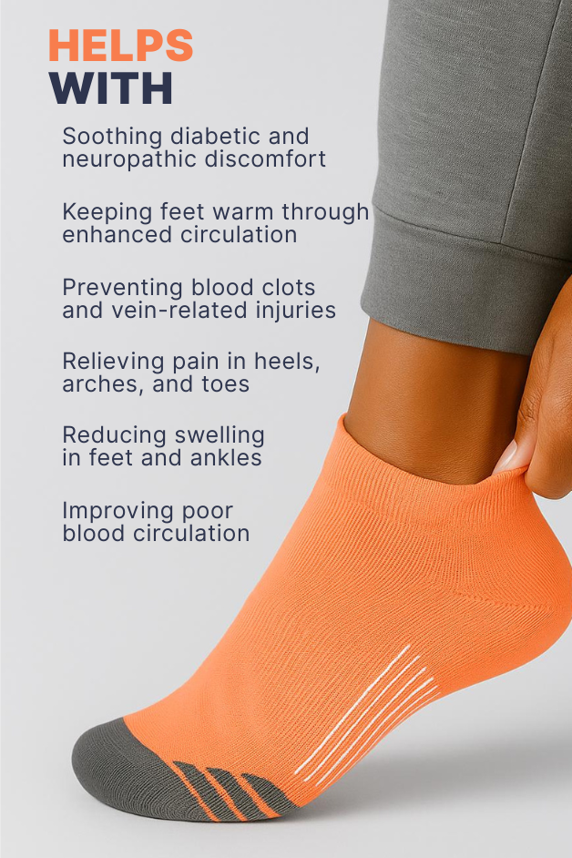 Blush Coral Ankle Compression Socks