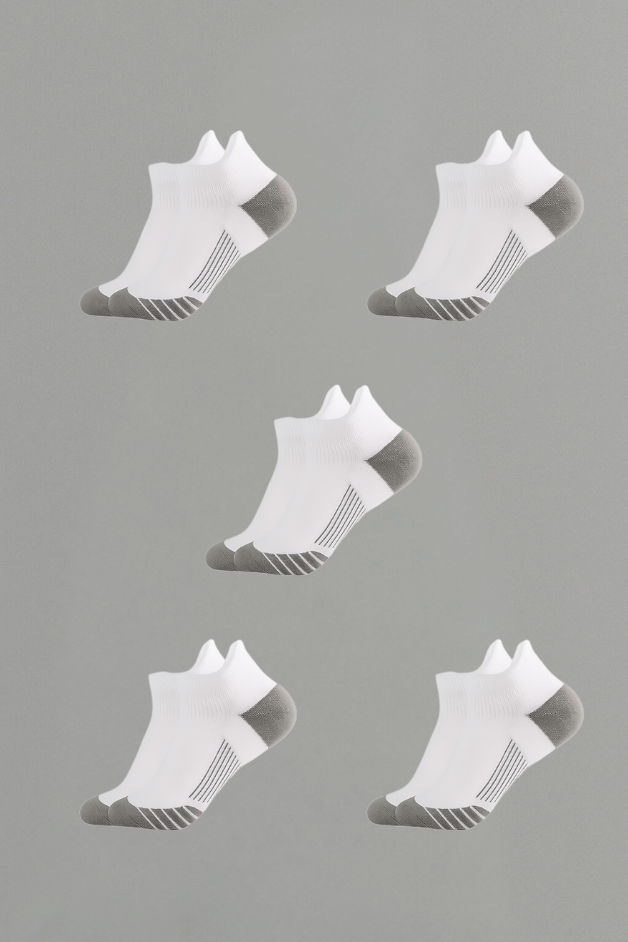 White Ankle Compression Socks Bundle 5 Pairs