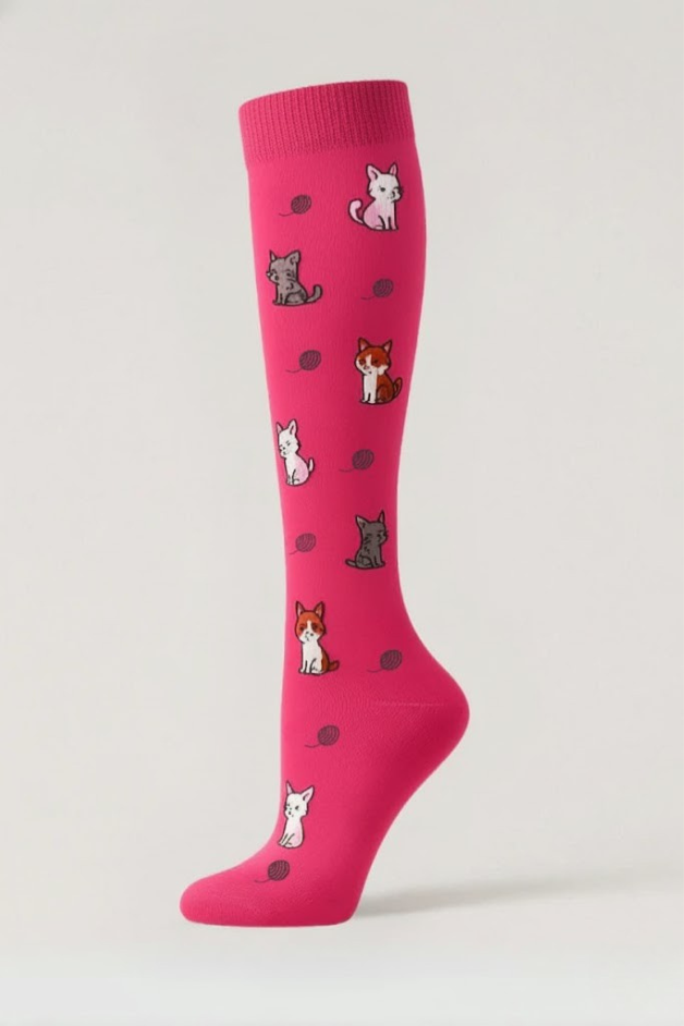 Kittens Pink Compression Socks