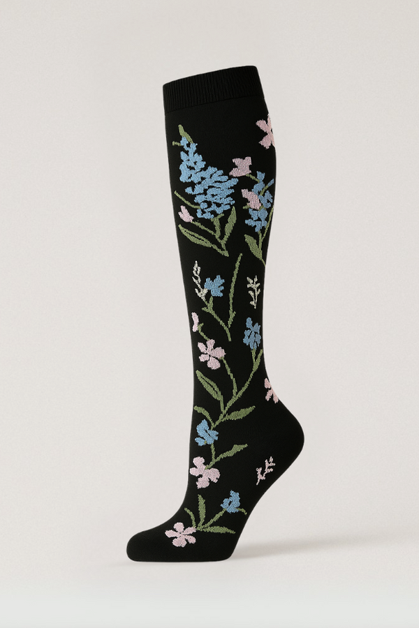 Lily Black Compression Socks