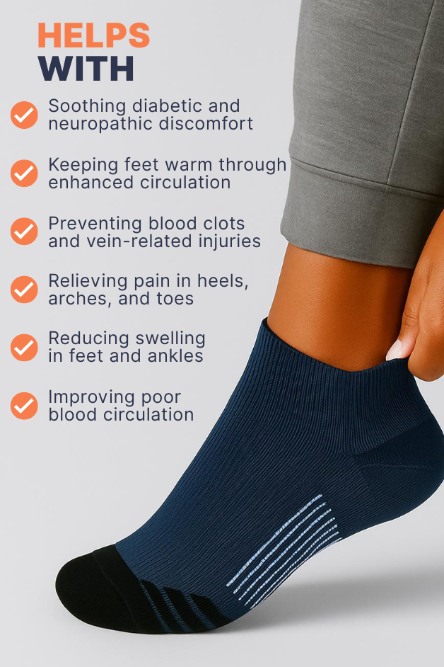 Navy Blue Ankle Compression Socks