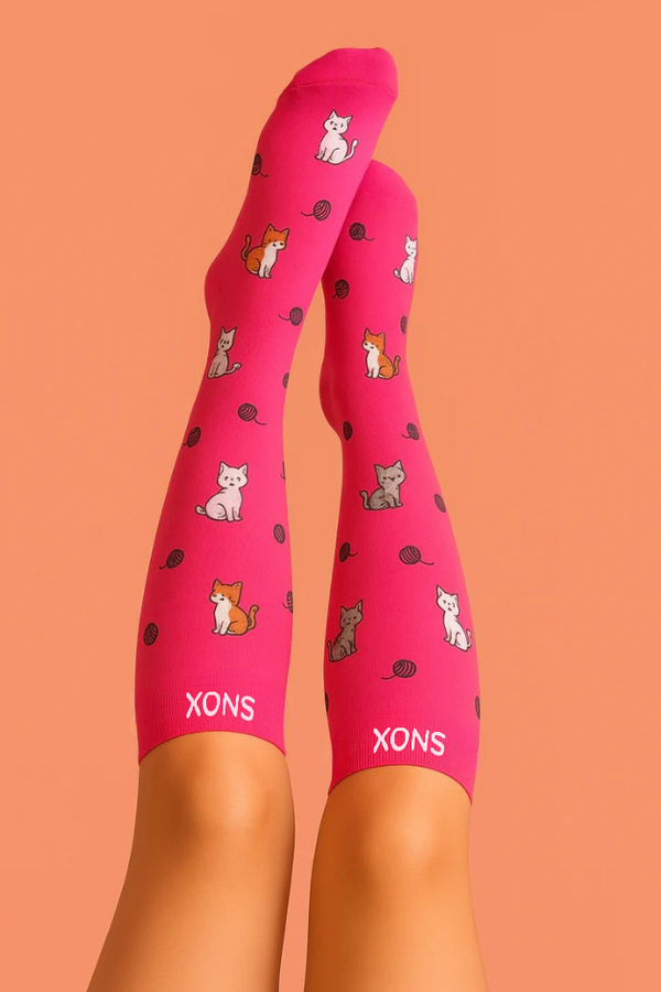 Kittens Pink Compression Socks