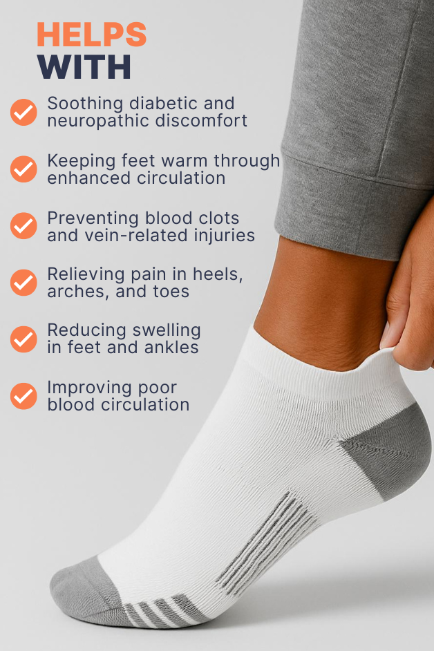 White Ankle Compression Socks Bundle 5 Pairs