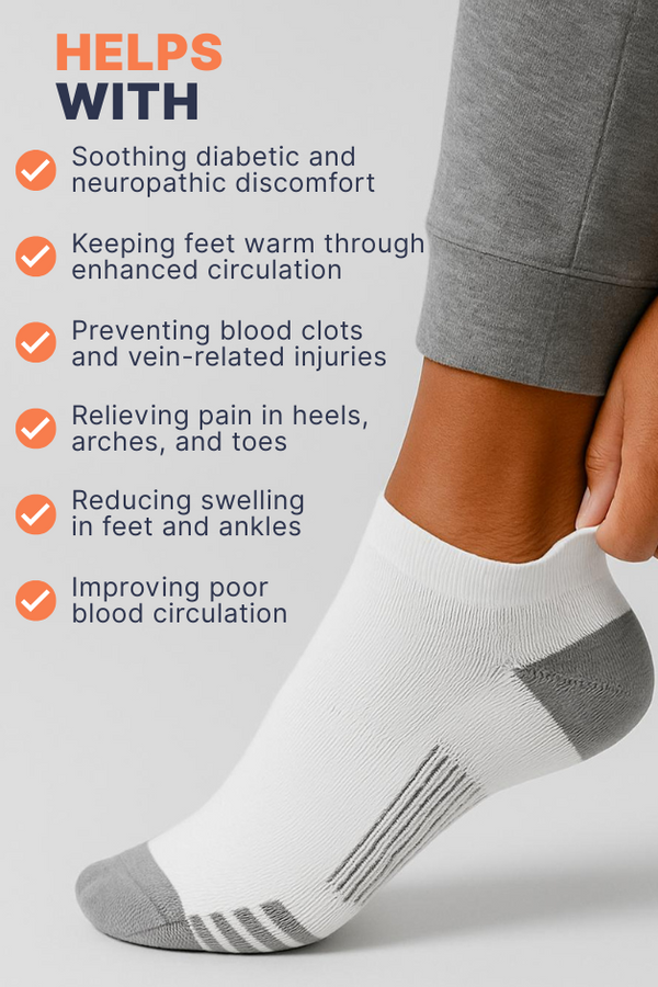 White Ankle Compression Socks Bundle 5 Pairs