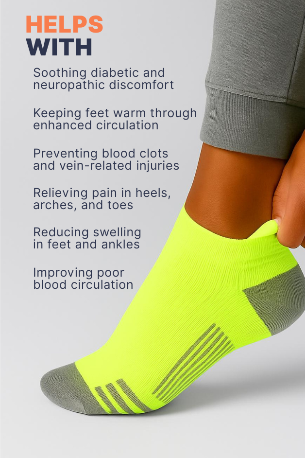Yellow Ankle Compression Socks