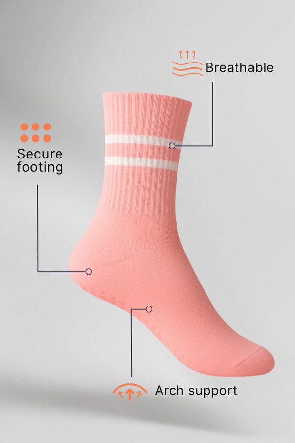 Calcetines deportivos Lotus Pink Balance Grip