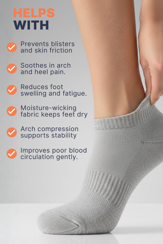 Grey Daily Ankle Compression Socks