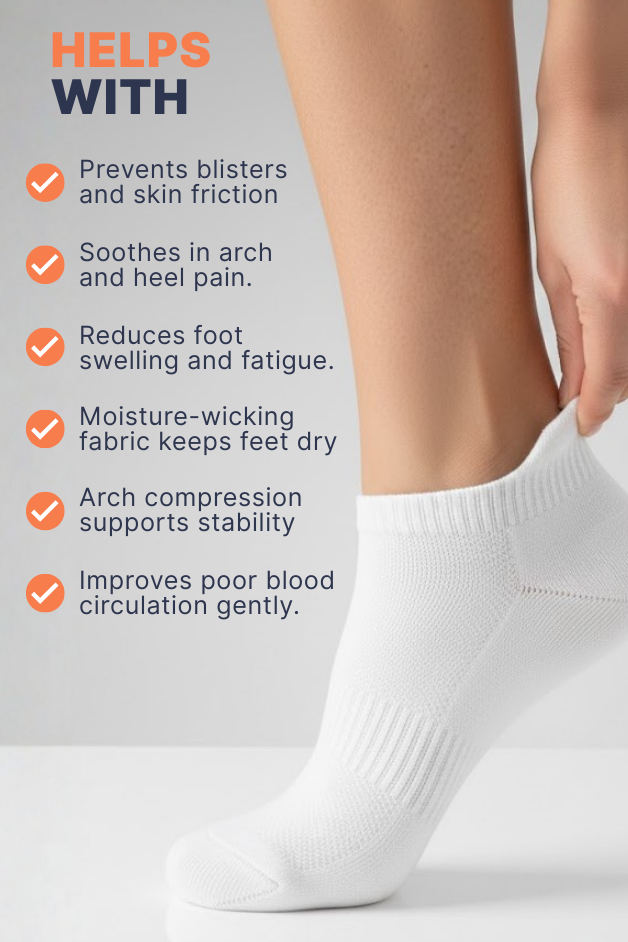 White Daily Ankle Compression Socks