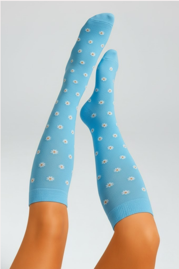 Calcetines de compresión azul flamenco