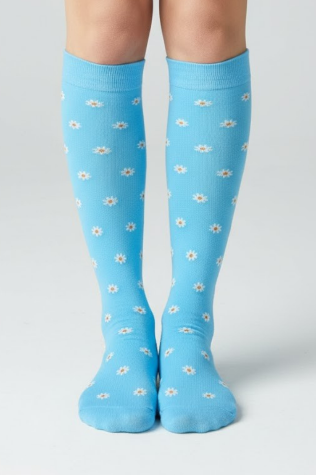 Calcetines de compresión azul flamenco