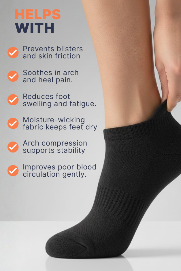 Black Daily Ankle Compression Socks