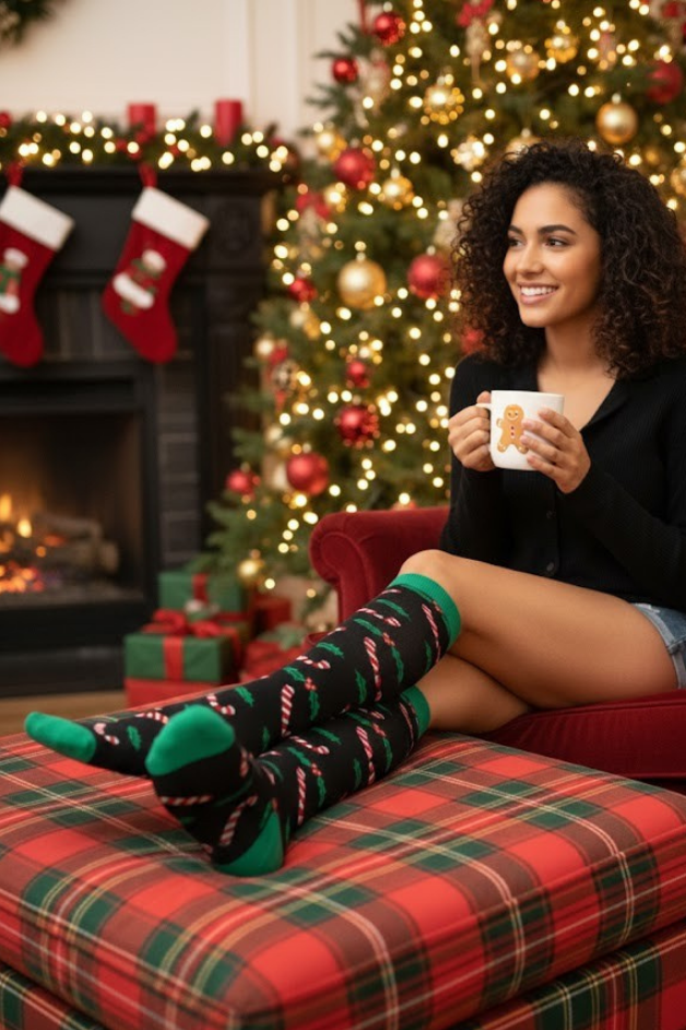 Calcetines de compresión azul flamenco