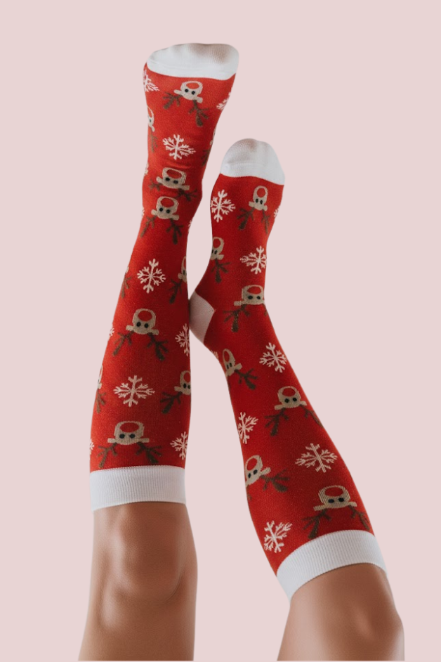Reindeer Red Compression Socks