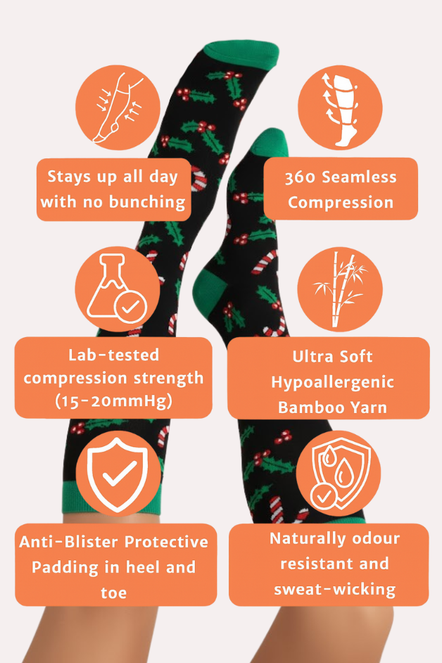 Calcetines de compresión azul flamenco