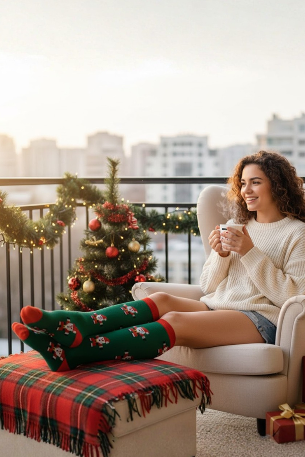 Calcetines de compresión azul flamenco