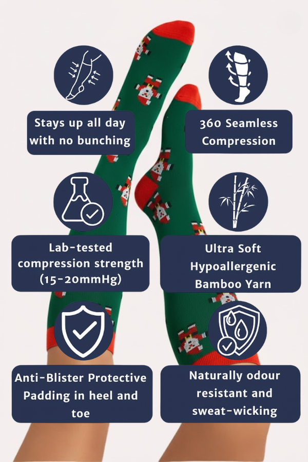 Calcetines de compresión azul flamenco