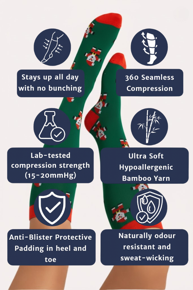 Calcetines de compresión azul flamenco