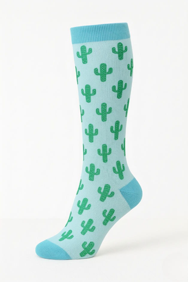 Chaussettes de compression vertes cactus
