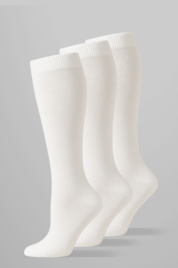White Compression Socks 3-Pack