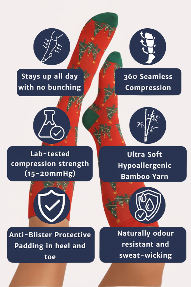 Calcetines de compresión azul flamenco