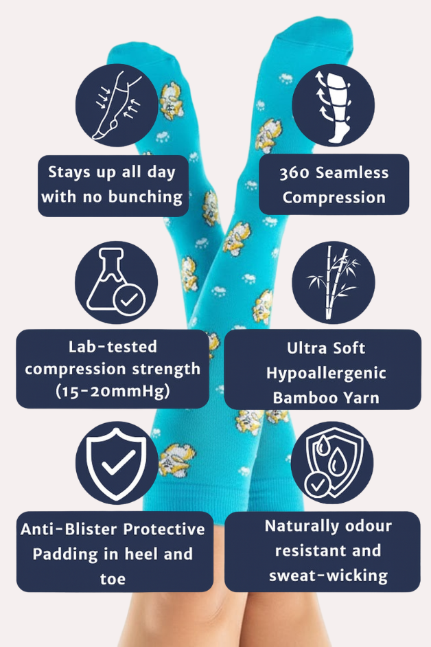 Calcetines de compresión blancos Heartbeat