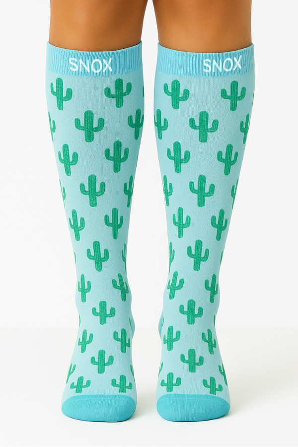 Chaussettes de compression vertes cactus