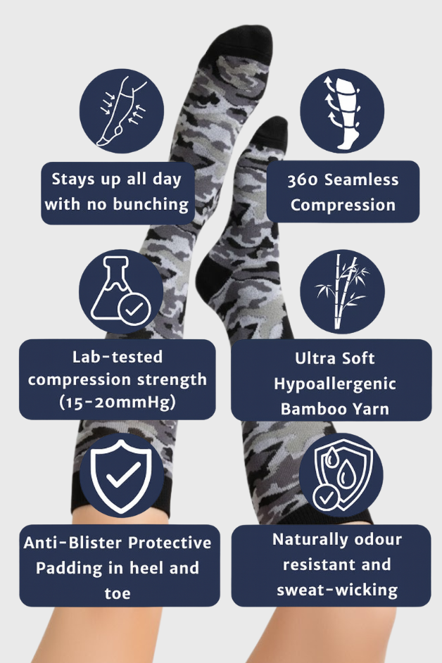 Camouflage Black Compression Socks