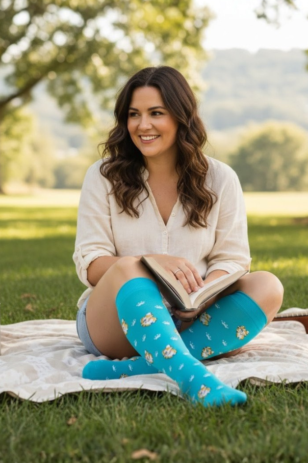 Calcetines de compresión blancos Heartbeat