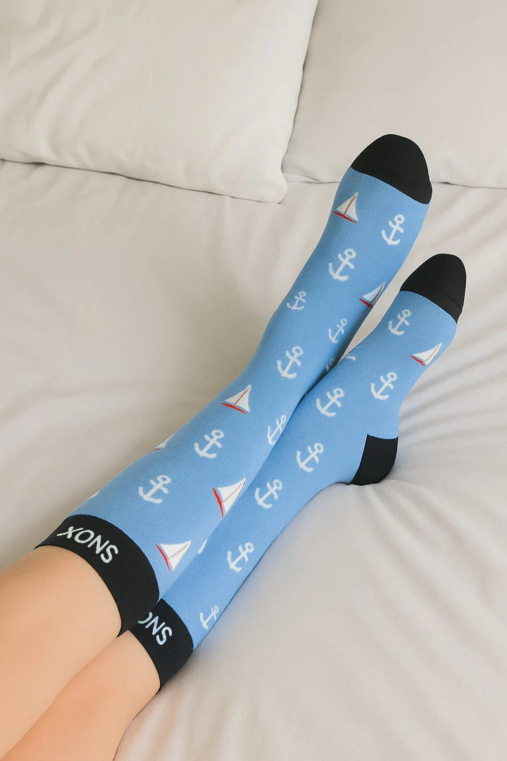 Sailor Blue Compression Socks