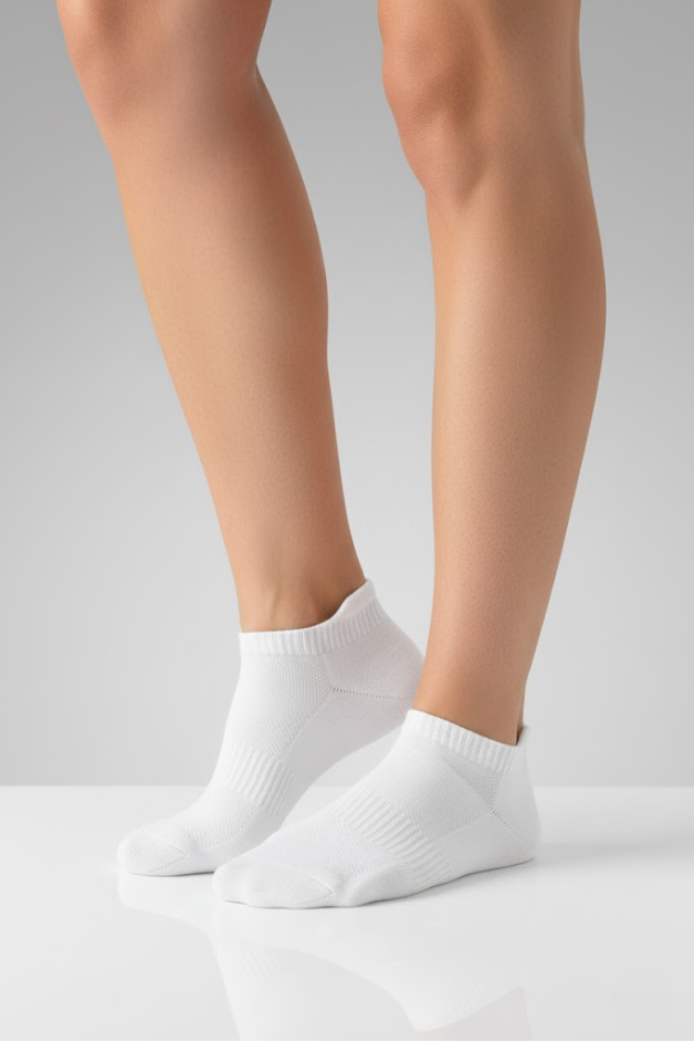 White Daily Ankle Compression Socks