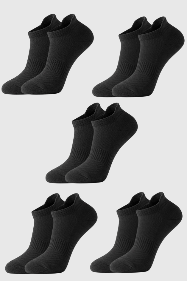 Black Daily Ankle Compression Socks Bundle 5 Pairs