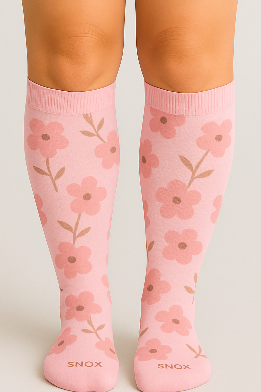 Flowers Pink Compression Socks