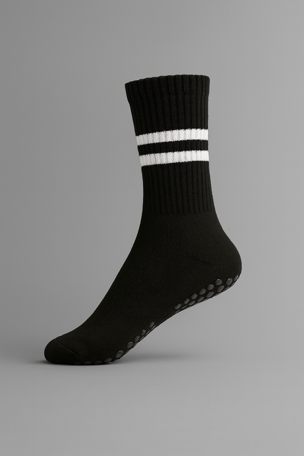 Black Balance Grip Crew Socks
