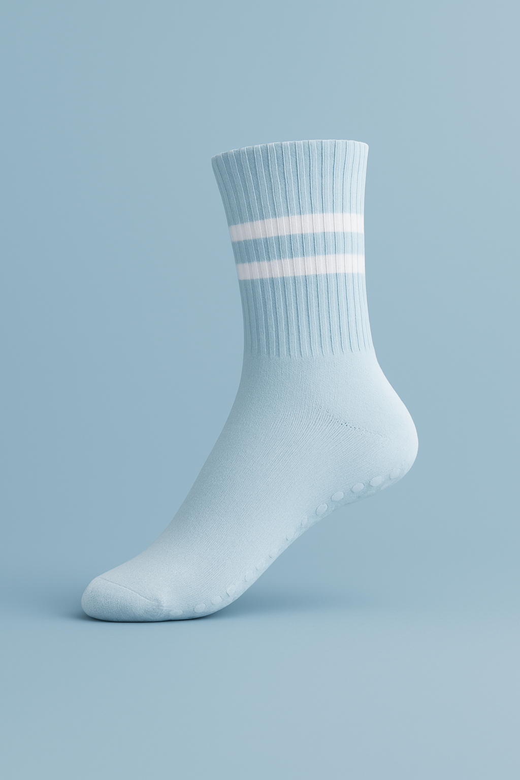 Sky Blue Balance Grip Crew Socks