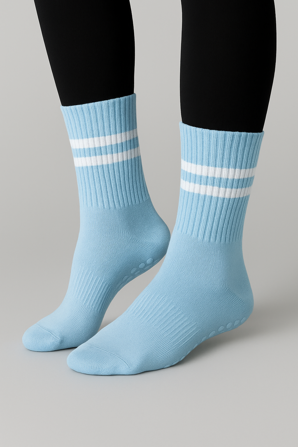 Sky Blue Balance Grip Crew Socks