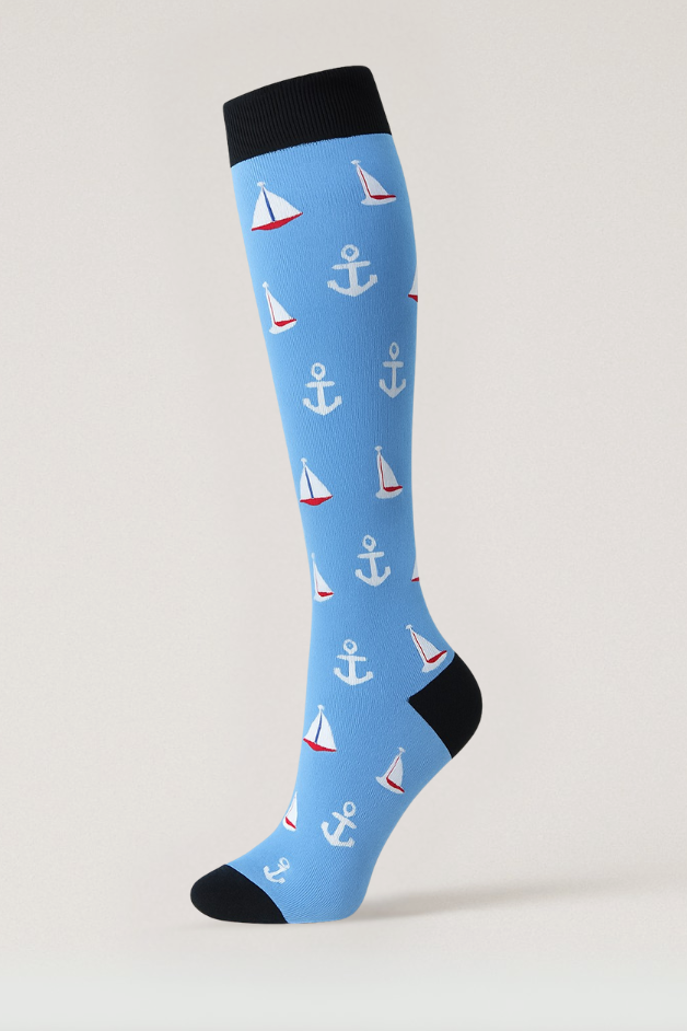 Sailor Blue Compression Socks