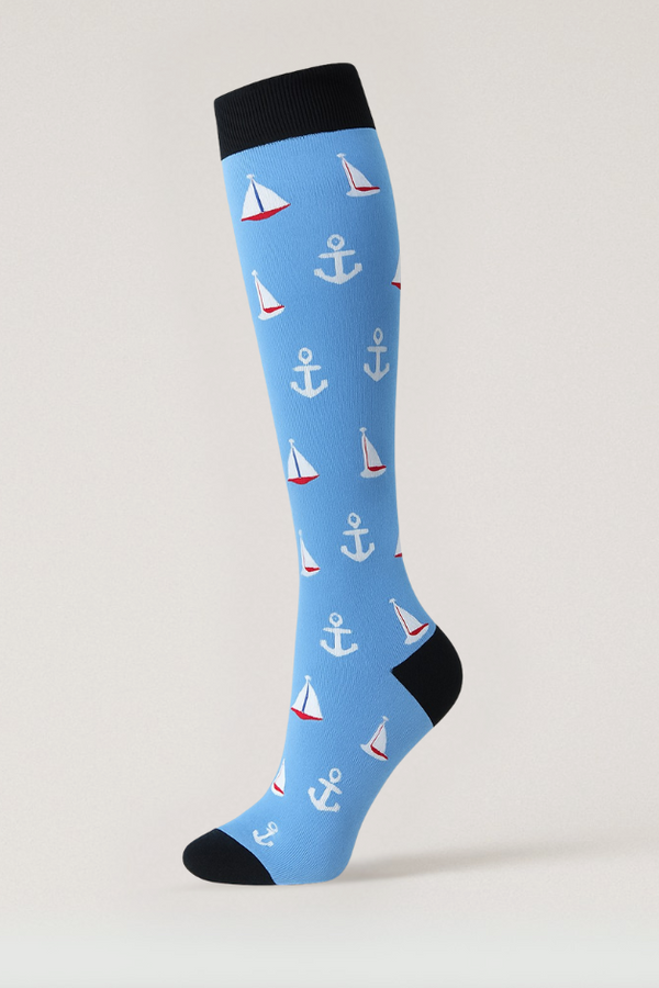 Sailor Blue Compression Socks