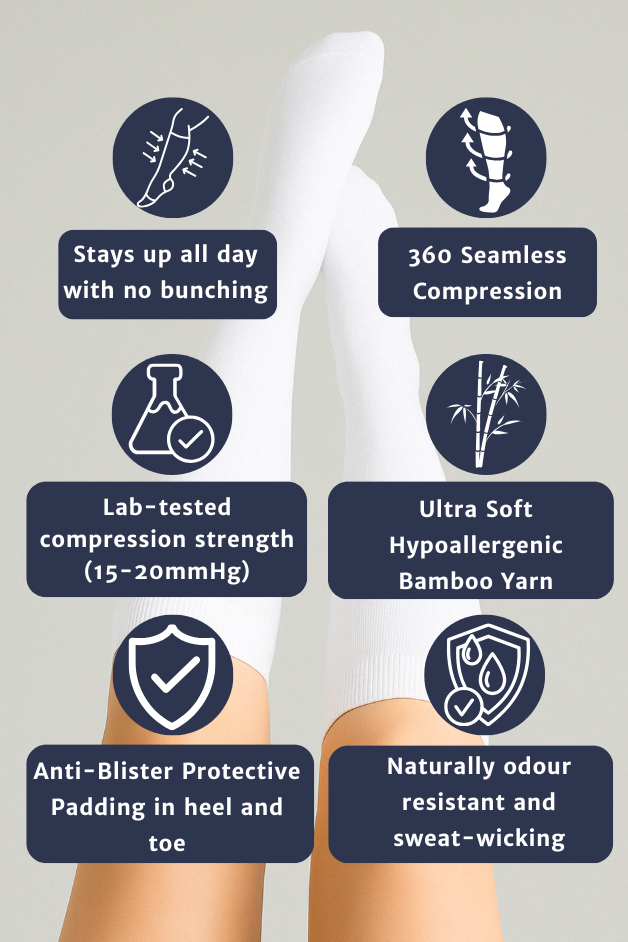 White Compression Socks