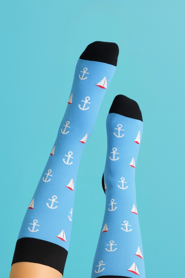 Sailor Blue Compression Socks
