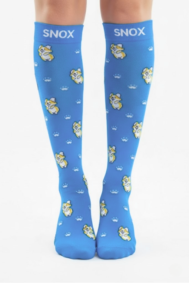Puppies Blue Compression Socks