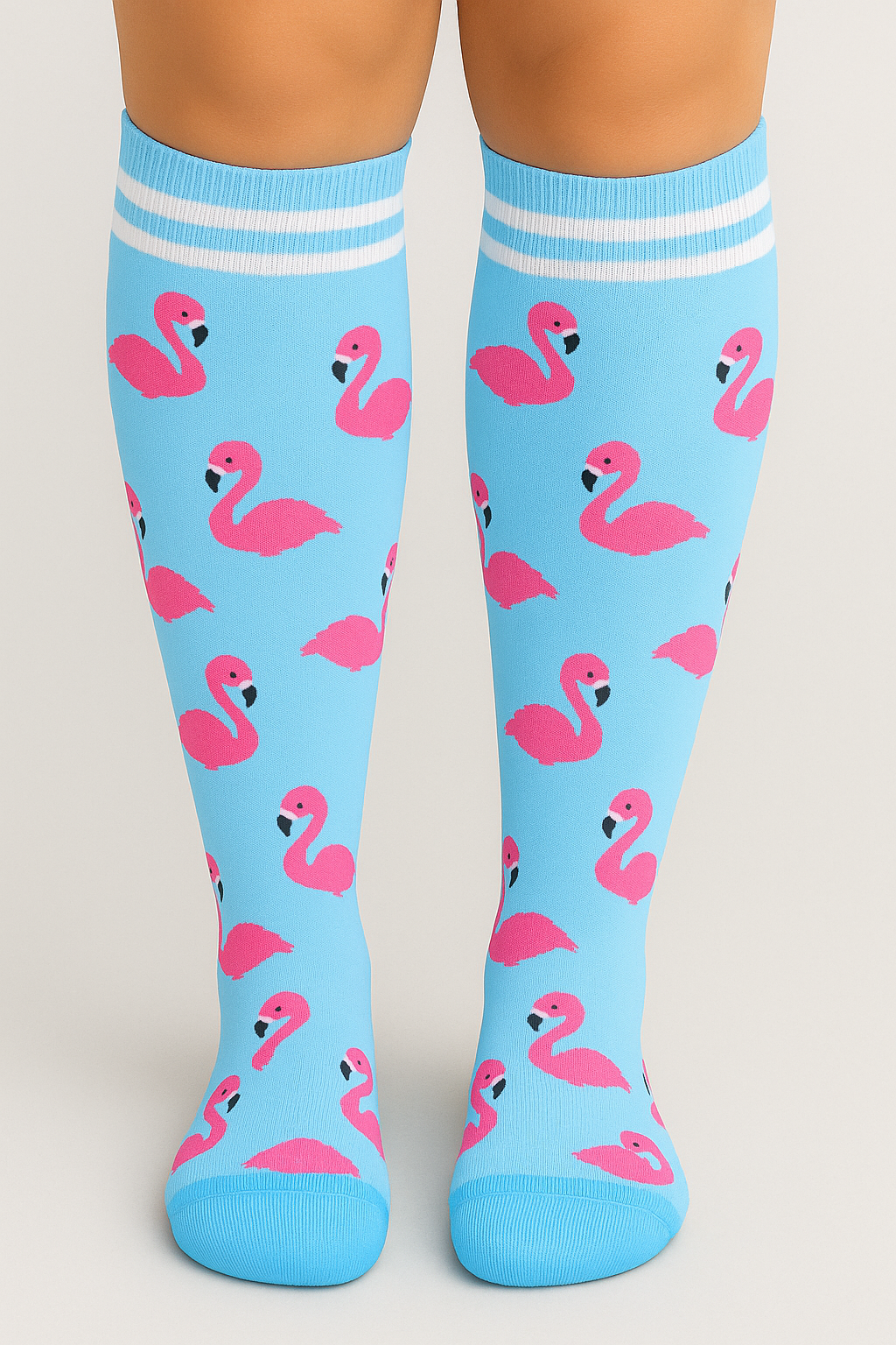 Flamingo Blue Compression Socks