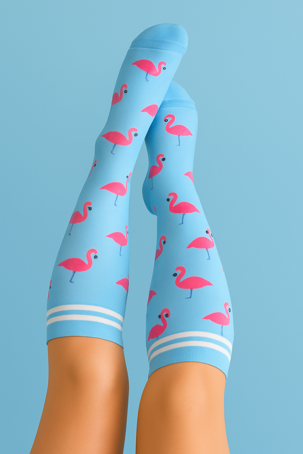 Flamingo Blue Compression Socks