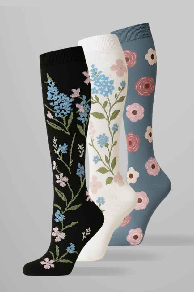 Flower Power Compression Socks 3-Pack