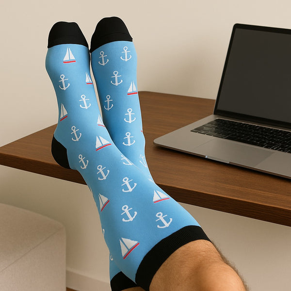 Sailor Blue Compression Socks