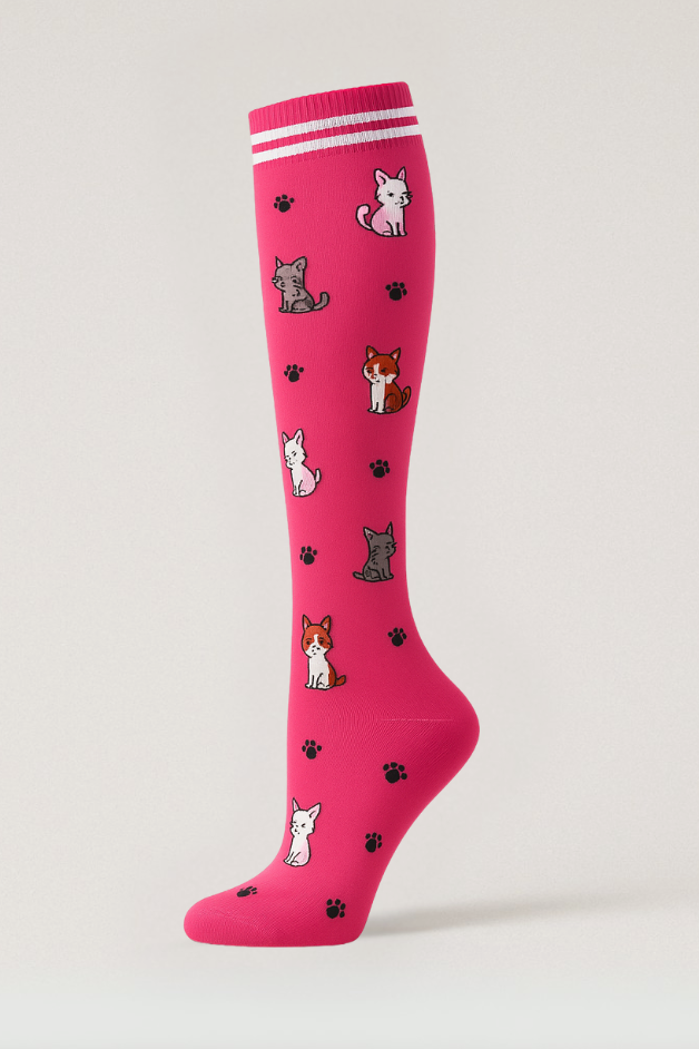 Kittens Pink Compression Socks