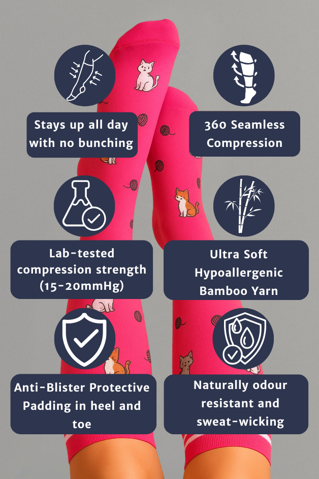 Kittens Pink Compression Socks